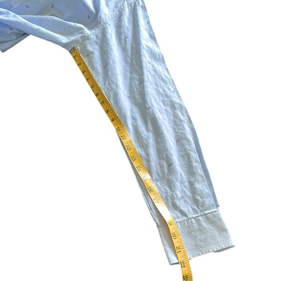 ETRO 43 Mens Jacquard Paisley Ladybug Button Down Shirt Designer Luxury Sky Blue - Picture 13 of 14